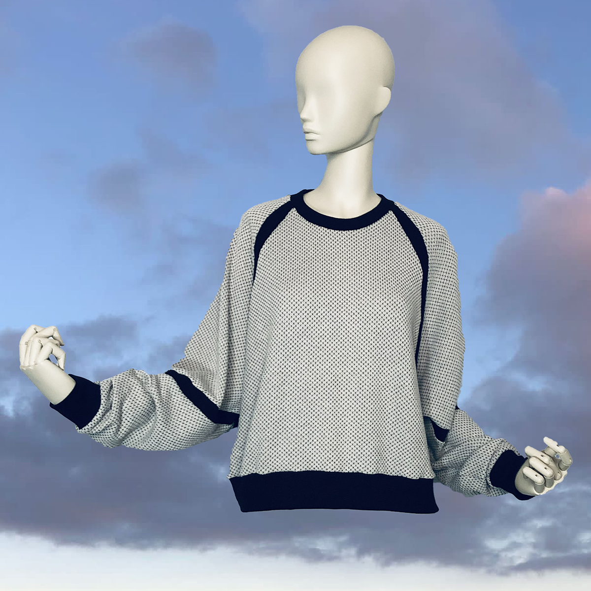 pearl grey raglan armholes sweater